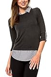 Dieses tolle Shirt mit 2in1-Optik ist bequem und schick und kann fürs Büro, für die Uni oder in der Freizeit getragen werden - Ganz nach Belieben und Anlass wird es mit Anzughose oder Jeans, Blazer oder Parka und dazu passenden Schuhen gestylt.