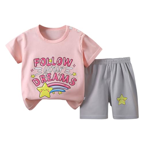 [Shopyruder] ベビー服 女の子 人気 70 80 90 ブランド 夏 セットアップ キッズ 子供服 ショートパンツ プレゼント 赤ちゃん服 ノースリーブ セパレート 夏服 おしゃれ 無地 可愛い 普段着 フリル 韓国風 通園 通学 2点セット(（可愛い）-Light ピンク,90)