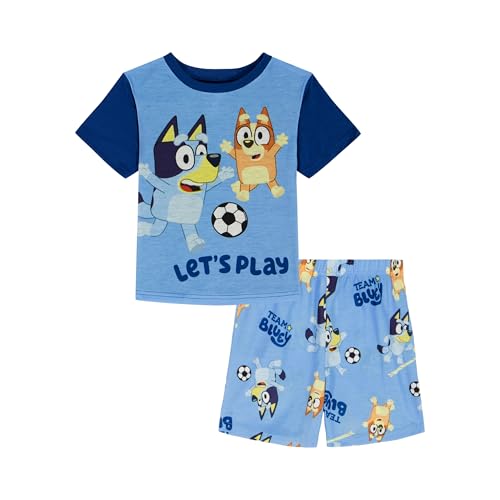 Bluey Boys 2-piece Loose-fit Matching Short-Sleeve Pajama Set Soft & Cute Pajamas for Kids