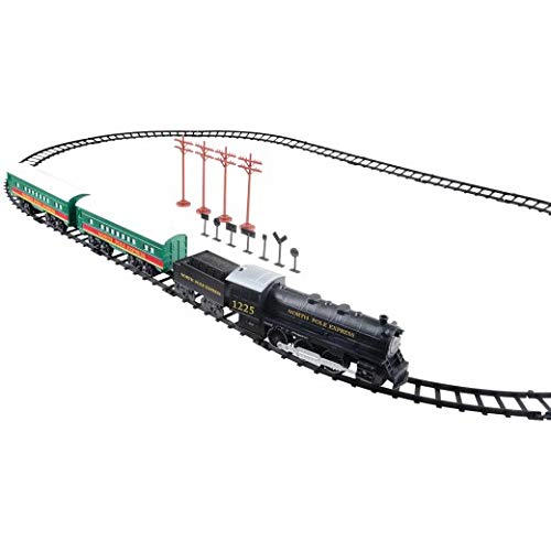 CP Toys 29 Piece North Pole Express Train Set with Engine and 3 Cars and Over 11 Feet of Track for Ages 3 Years and Up