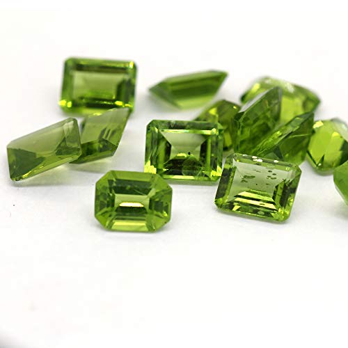 Péridot naturel AAA de forme émeraude pour la création de bijoux d'exception