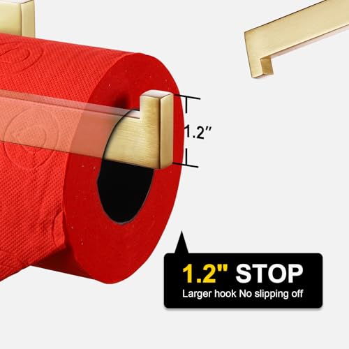 Image of KOKOSIRI Gold Toilet Paper Holder Toilet Roll Holder for Bathroom Kitchen Washroom T-304 Stainless Steel Wall Mounted, 2 Pack, B2003BG-P2