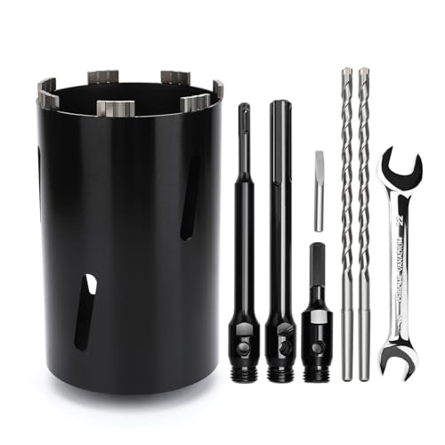 Couronne de forage 162 mm, longueur utile 200 mm avec tige Sds Plus 220 mm, SDS max 220 mm, tige hexagonale 110 mm, foret de centrage 10 x 240 mm, pour...