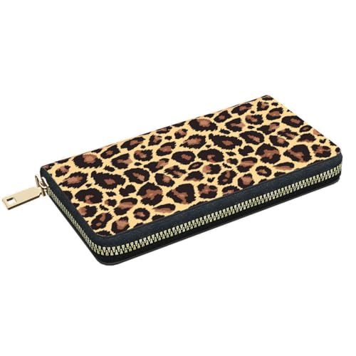 Leopard Print Wallet PU Leather, Cheetah Purse Phone Money Credit Card Holder2