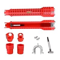 YZROHYI 14 In 1 SpülenschlüSsel Armaturenschlüssel Waschbecken Installer Werkzeug,Multifunktionaler Spülbecken Schlüssel,Rohrschlüssel für Wasserhahn,Armaturen Werkzeug für Wasserhahn Montage