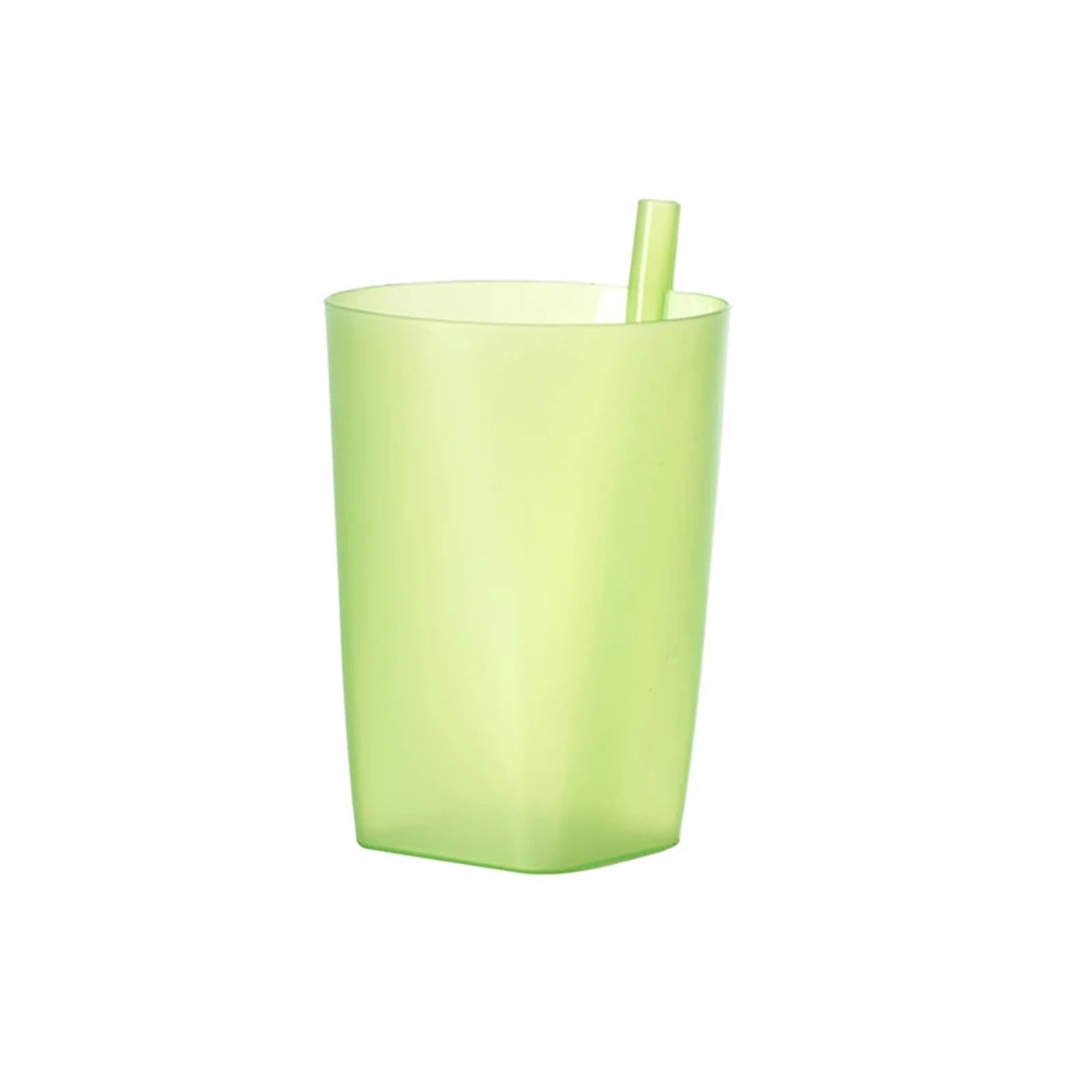MKEMQXBEP Glass Cups 1Pcs Sip Cup With Built In Straw Mug Drink Food-grade Plastic Integrated Straw Cup Water Bottle(Light green)