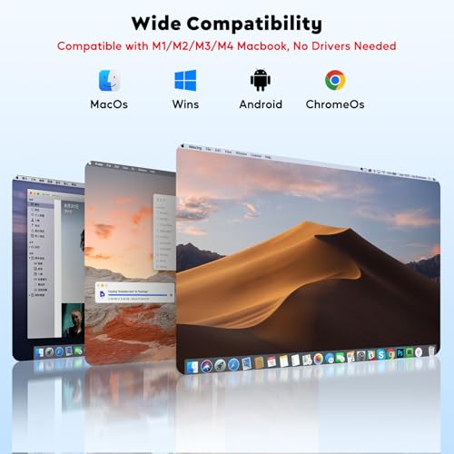 Image of Wireless Triple Portable Monitor，Laptop Screen Extender 14 inch, Wired Left Screen & Wireless Right Screen, 1080P FHD IPS Display Compatible with Mac M1 M2 M3 M4 Windows Android, Fits 14 inch-16 inch Laptops