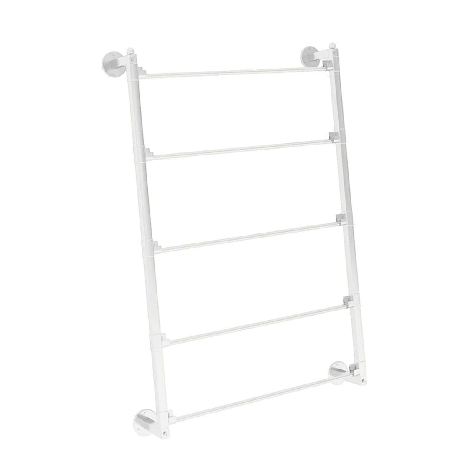Kleiderständer, Gürtel/Hosenhalter, Wandregal, Metallstange, 5 Ebenen, Krawattenhalter, Schalhalter für Bastelzimmer, Weiß