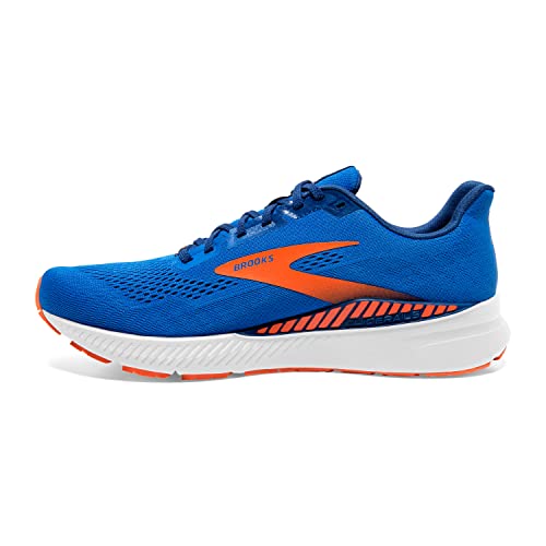 Image of Brooks Launch GTS 8 Men's Supportive Running Shoe (Ravenna) - Blue /Orange /White - 9.5 Wide