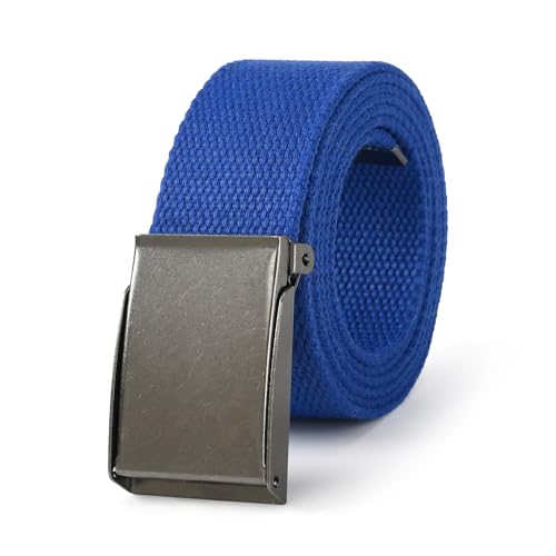 Image of Mile High Life Canvas Web Belt | Cut to Fit Up to 52 inch | Flip-Top Matte Silver Nickel Buckle 12 Colors