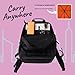 Knirps X4U My Clever Companion Windproof Manual Open Close Umbrella and Carrying Case - Small Compact Design for Travel and All Weather Protection, Neon Orange