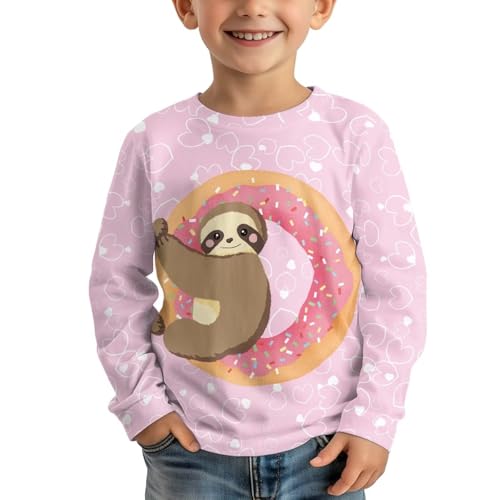 Image of Girls Cartoon Print Long Sleeve Graphic Tee Casual Crew Neck T-Shirts for 3-16 Years Little Girls