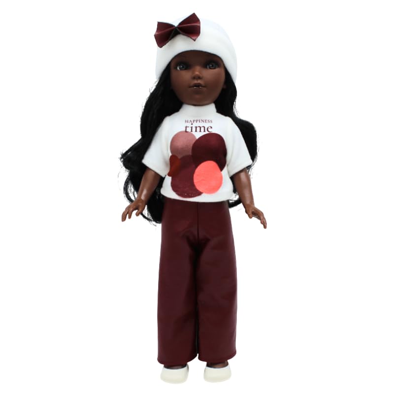 FOLK Muñeca Mari's mulata Artesanía Original 41 cm., colección Vidal Rojas Dolls pantalón Piel, Jersey diseño Personalizable y Gorro Polar