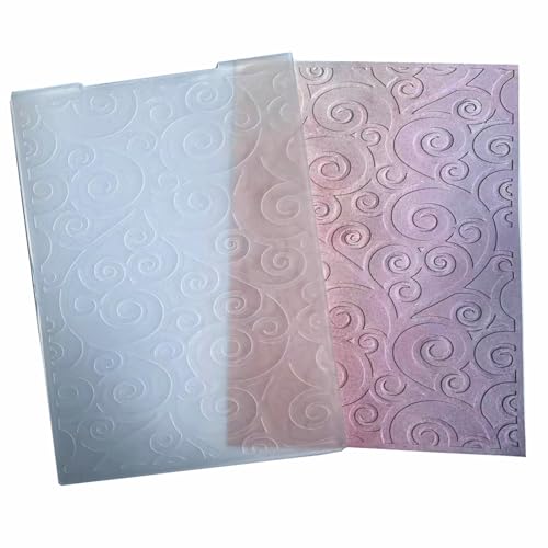 Arbuya Swirls Lace Background Plastic Embossing Folders for Card Making Flourish Swirls Embossing Folders for Scrapbooking Paper Crafting Decoration-AFD035