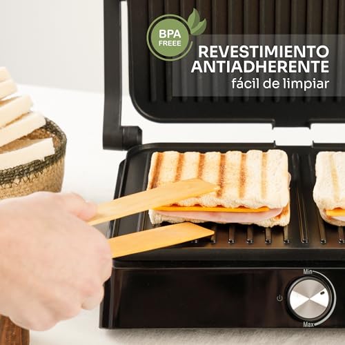 Variante de Mellerware parrilla grill electrico 29×46cm Antiadherente 2200W