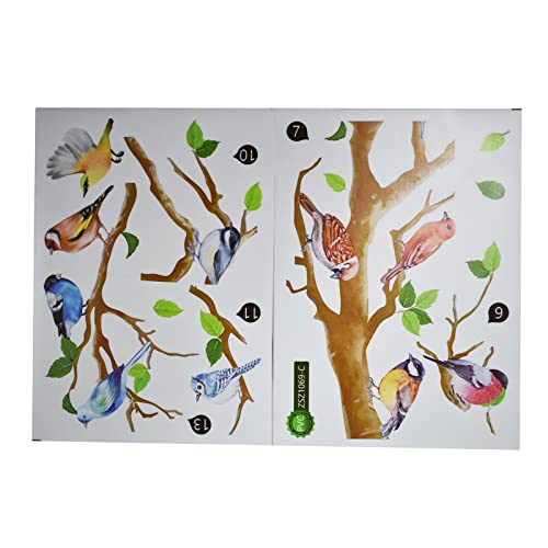 Maydahui Little Birds On Tree Branches Wall Decal Vinyl Wall Sticker (34 X 34 Inch) Removable Peel And Stick Art Murals Decor For Bedroom Offices Classroom Living Room Background #TOP7