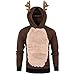 Lomelomme Herren Weihnachts Pulli Lustig Ugly Christmas Sweater Pullover Weihnachten Rentier Kostüm Funny Hoodie fur Männer, Teddy-Fleece Weihnachtspullover mit Kapuze Oversize