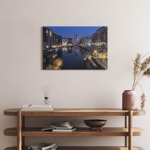 Tableau Leeds nuit 60x40cm Wallfluent impression sur toile