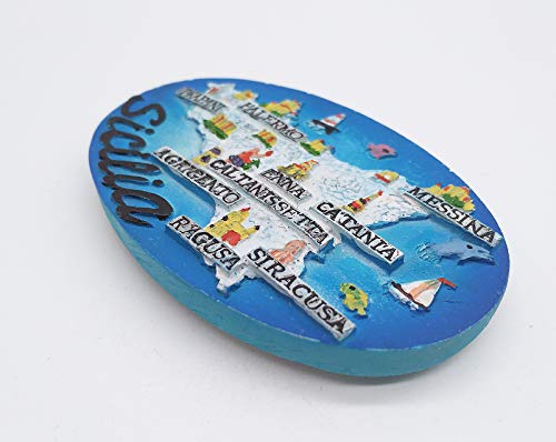 Imán 3D Mapa Sicilia Italia Decorativo miniatura 4