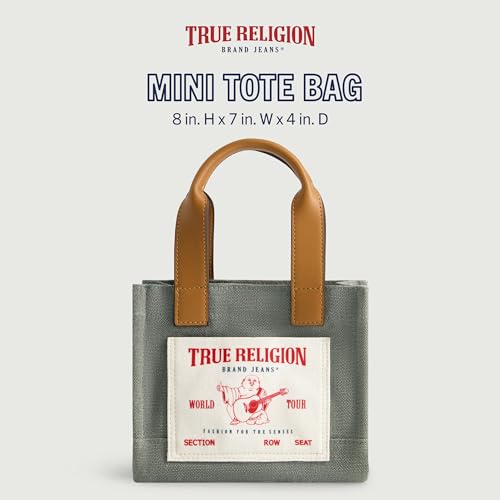 Image of True Religion Tote Bag, Women's Mini Travel Shoulder Bag with Adjustable Strap
