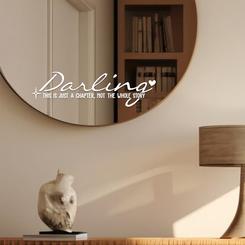 Image of Set 2Pcs Darling This Is Just Chapter Not The Whole Story Mirror Decals Inspiration Bookish Stickers Positive Selflove Car Accessories Water Bottle Window Vinyl Waterproof 3,5x1 inch Decal