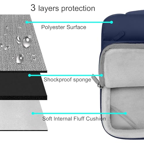 Image of MOSISO Compatible with MacBook Air 15 inch Case M5 2026 M4 M3 M2 2025-2023 | A3448 A3241 A3114 A2941, Protective Hard Shell Case&Puffy Sleeve Bag&Keyboard Skin&Webcam Cover&Screen Film, Navy Blue