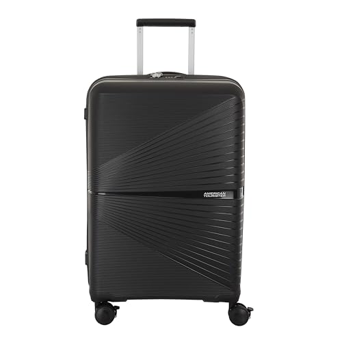 Image of American Tourister AIRCONIC2.0 SP 67 cm Meidum Check-in Polypropylene (PP) Hard 8 Wheels Spinner Luggage /Suitcase /Trolley Bag for Travel (Black)