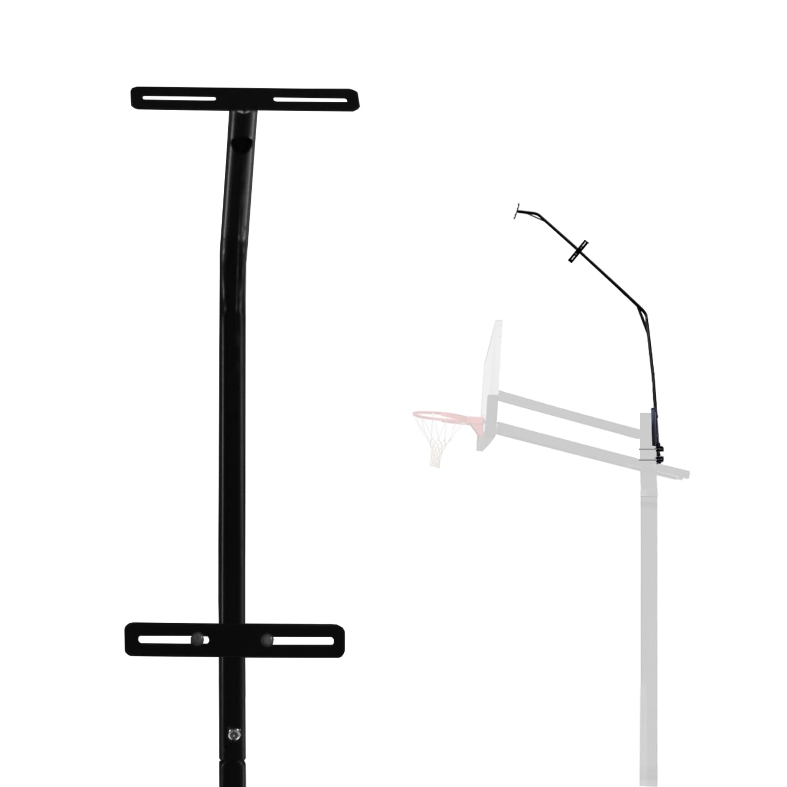 Basketball Hoop Light Bracket, Fit 5*5, 6*6, 6*8, 8*8, 8*12 Inch Square Pole, Fit Various LED Lights and with Solar Panel Install Location, Powerful & Durable, Easy Installation, LIGHTS NOT INCLUDED