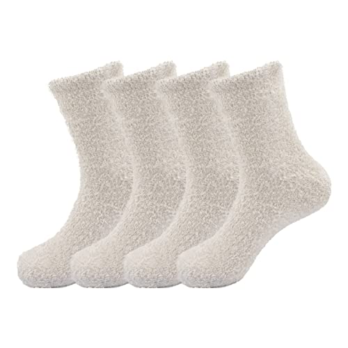 Image of BambooMN Women's Super Soft and Cozy Feather Light Fuzzy Socks - Multiple Color Options - Two Sizes - Value Packs