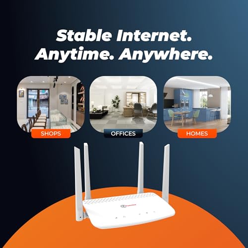 Image of Trueview 4G LTE WiFi 6 Wireless Router with SIM Slot | Cat4 150Mbps | External Antenna | RJ45 LAN Port | Plug & Play SIM Router for Home, Office, CCTV | Secure IPv4 /IPv6 Broadband