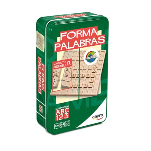 Cayro - Formapalabras Travel Metal Box - Juego Educativo de Madera Portatil -...