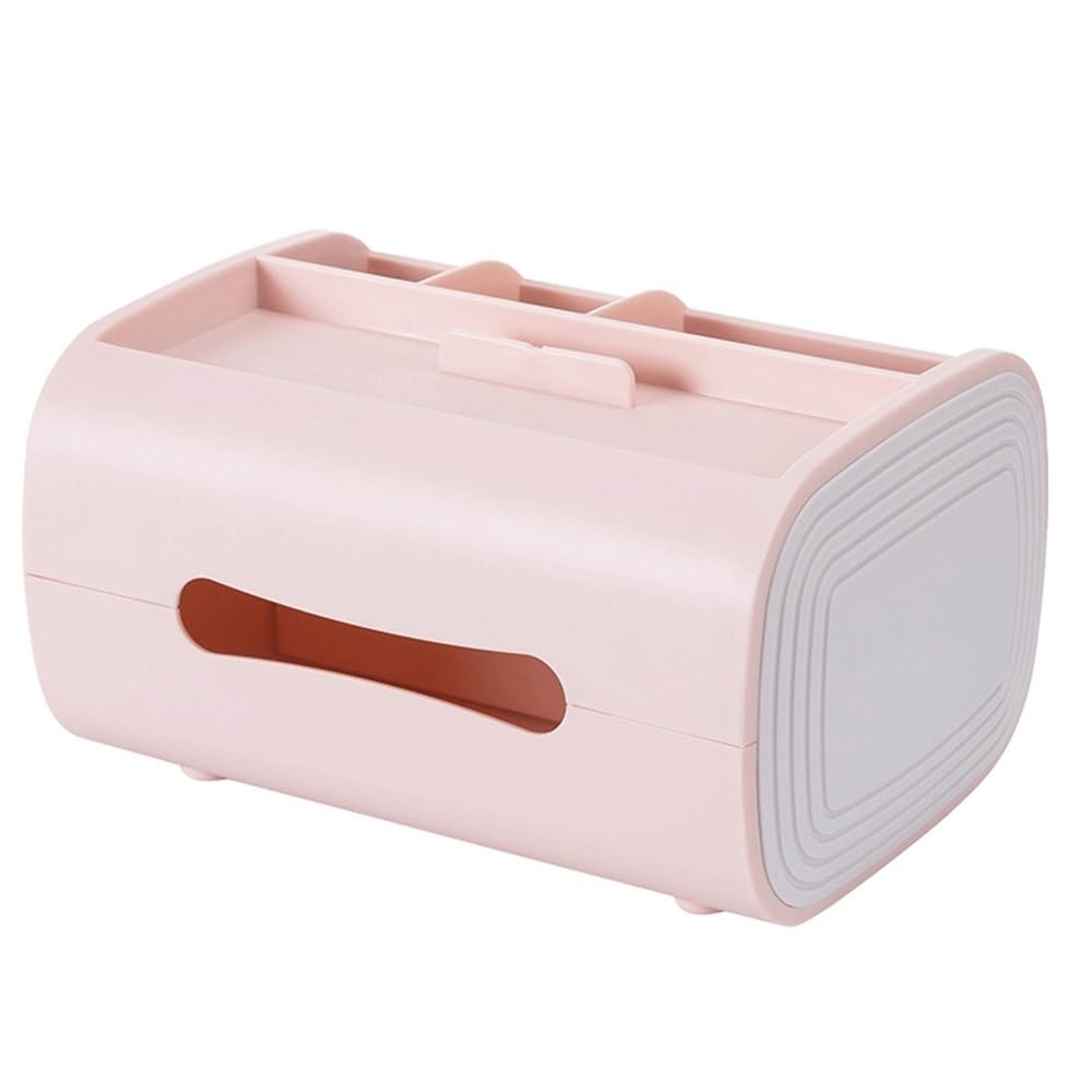 Tissue Holder Dispenser Tissue Box with Platform for Home Desktop Multi-functional for Living Room(Pink)