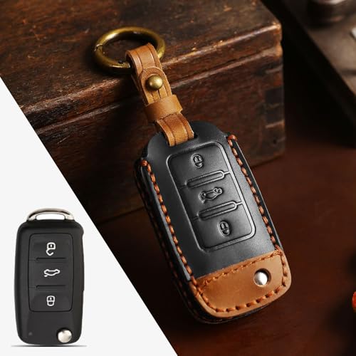 Étui porte-clés en cuir pour clé Volkswagen pliante | Rénovez votre boîtier - 3