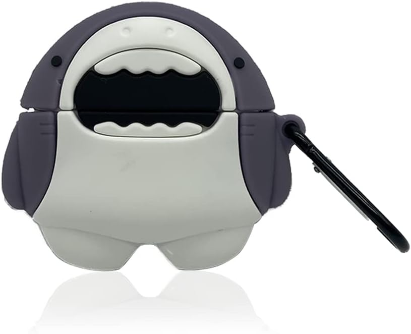 CellDesigns 3D Cartoon Rubber Shockproof Protective Cover/Skin for AirPods Pro Charging Case (Cute Shark)