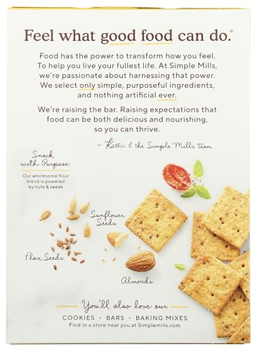Image of Simple Mills Almond Flour Crackers, Sundried Tomato & Basil, Gluten Free, Flax Seed, Sunflower Seeds, Corn Free, Good for Snacks, Made with whole foods, (Packaging May Vary), 4.25 Ounce