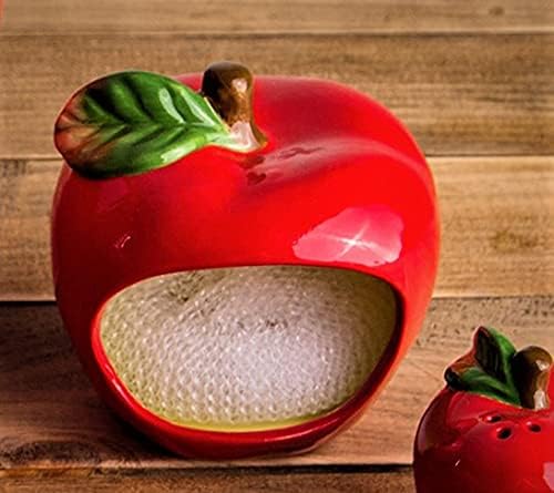 Miniatura 4 de Soporte para esponja para platos, exfoliante de manzana roja por Home Essentials & Beyond Kitchen Sponge Caddy incluye un limpiador de platos de