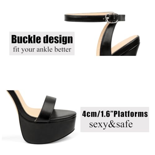 MERUMOTE Women's Platform Heels Sky High Heel Sandals Black US7 by MERUMOTE - Used condition - Image 4