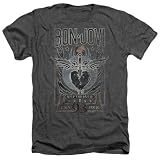Bon Jovi Keep The Faith Unisex Adult Heather T Shirt for Men and Women, Large Charcoal