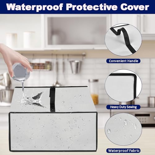 Dust Cover for Ninja DZ201 Foodi 8 QT 6-in-1 DualZone 2-Basket Air Fryer, Ninja DZ550 10QT 10-in-1 Air Fryer and Ninja DZ401 Foodi 10 QT 6-in-1 Air Fryer, Waterproof Dustproof Airfryer Cover(Silver)