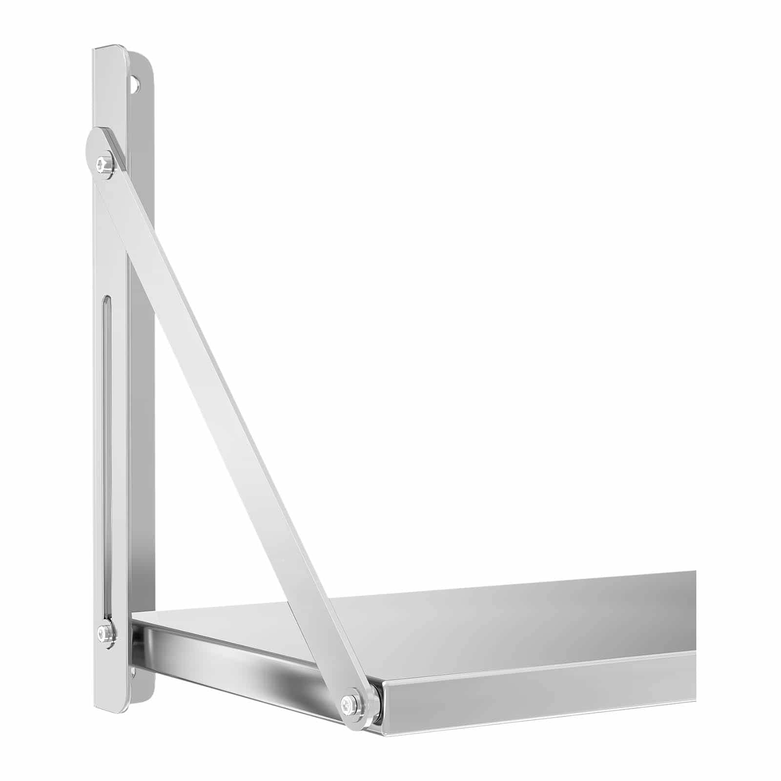 Royal Catering Estante De Pared Plegable Estantería para Cocina RC-BFWH6030 (60 x 30 cm, hasta 40 kg, Grosor de balda: 30 mm, Acero Inoxidable)