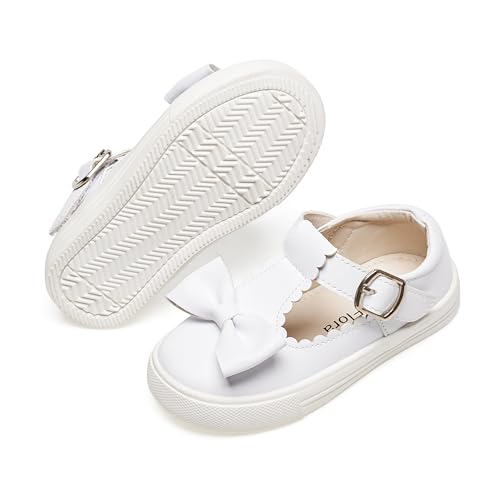 Felix & Flora Toddler/Little Kid Girls Running Shoes Sneakers Princess Fashion Casual Sports Shoes(White,6 Toddler)