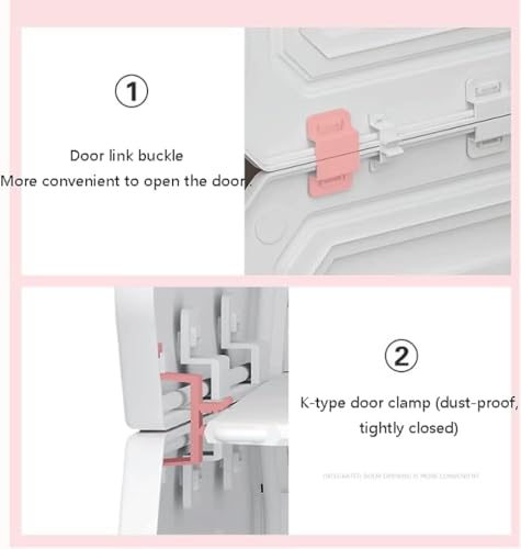 Image of Plastic Wardrobe for Kids, Baby Cupboard for Storage, 6 Cubes Almirah, Cupboard for Clothes, Collapsible Wardrobe for Baby Clothes /Toy /Book for Kids Bedroom (Pink-HA1)