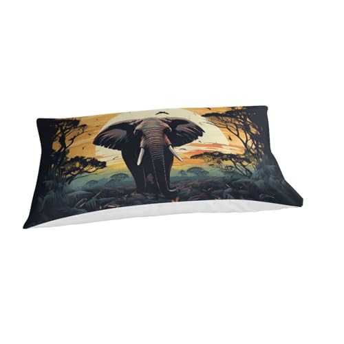 Housse de couette éléphant impression 3D en microfine douce avec zip - 3