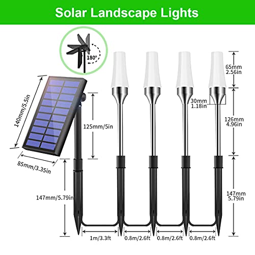 GreenClick Solar Pathway Light Outdoor, Warm White Landscape Lighting Solar Powered Auto On/Off Dusk to Dawn Waterproof Garden Path Lights for Yard Patio Walkway(4 Pack)