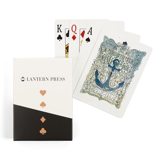 Baraja de Póker Watercolor Anchor 52 Cartas Tamaño Póker