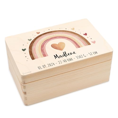 Baby Erinnerungsbox - tolle Holzkiste personalisiert Baby - 30 x 20 x 14...