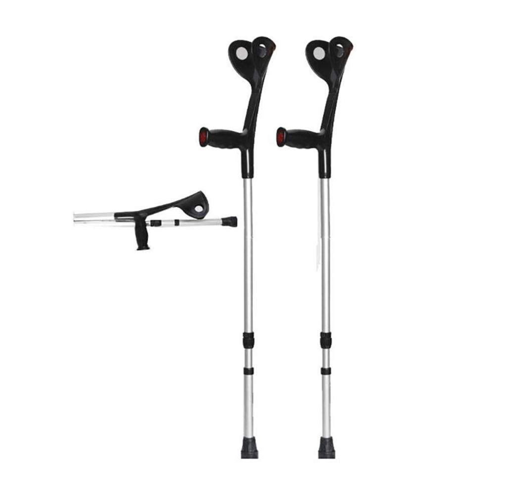 Wózek inwalidzki, składane kule na przedramię, lekka kula, regulowane kule pod pachami dla dorosłych, ergonomiczny uchwyt z wygodnym uchwytem, ultra stabilne, czarne (1 para)
