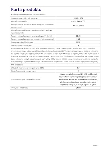 Whirlpool PACF212COW