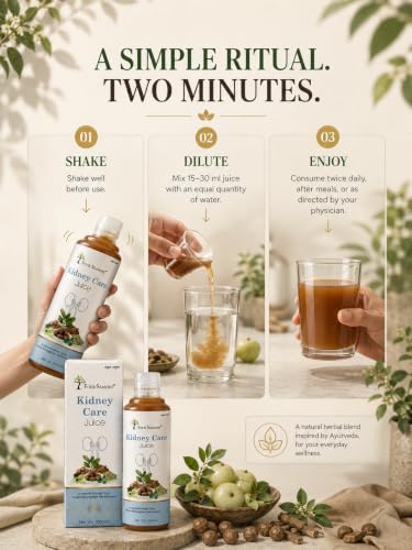 Image of Four Seasons Pure Ayurvedic Kidney Care & Detox Juice with Varun & Punarnava - Natural Urinary Tract Support & Kidney Stone Care Tonic - 100% Herbal & Sugar-Free (1L) PK 3