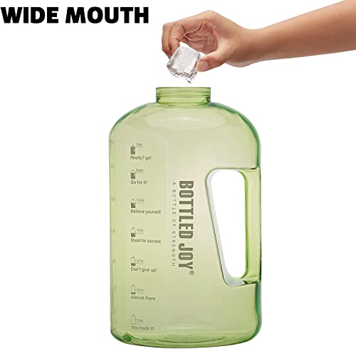 Image of Plastic 2.5 Liter Motivational Sports Gym Bottle Daily Water Intake With Time Markings Bpa-Free. Leak Proof For Adults For Gym, Travel And Office(Green)